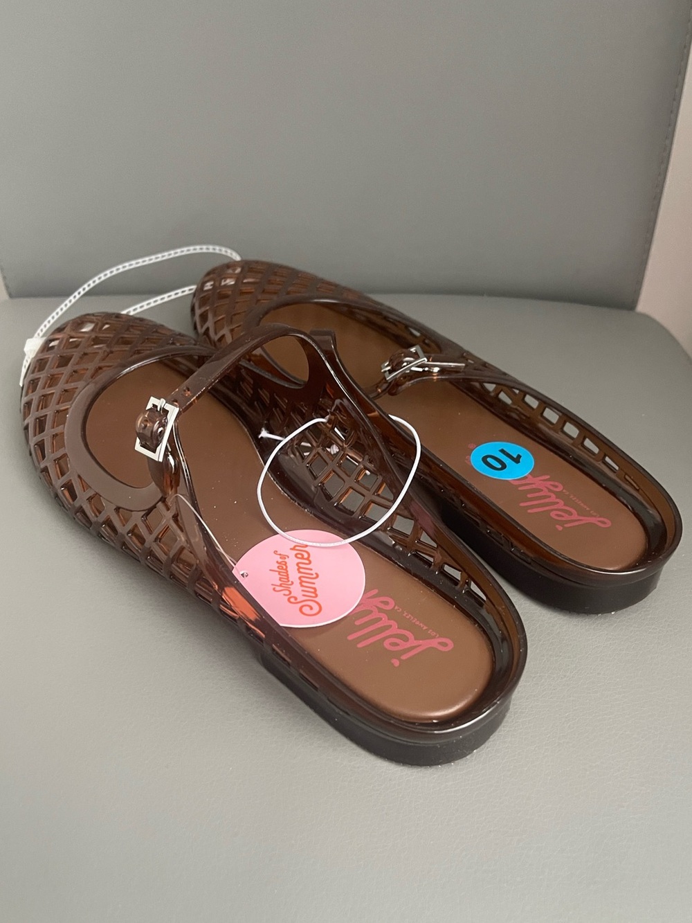 Jellypop Jelly Mesh Mule Flat Sandals Brown Women’s Size 10 - Picture 8 of 12